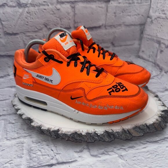 Nike Air Max 1 LX Just Do It Womens Size 9 Orange Sneakers Shoes 917691-800 - Picture 1 of 10
